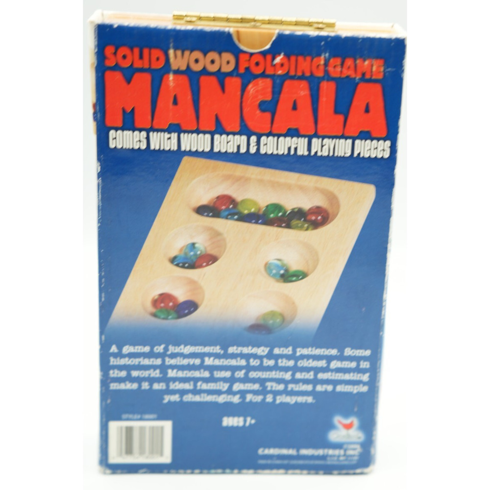 Vintage‎ Deluxe Mancala Board Game Solid Oak + Glass Pieces Cardinal Brand